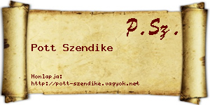 Pott Szendike névjegykártya